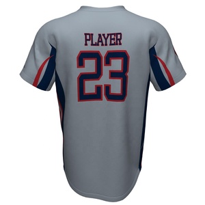 Jersey de Béisbol Personalizado OEM con Nombre de Equipo, Nombre de Jugador, Número, 100% Poliéster, Transpirable, Elástico, Talla Grande, Antibacterial, de Secado Rápido - Product Image 3