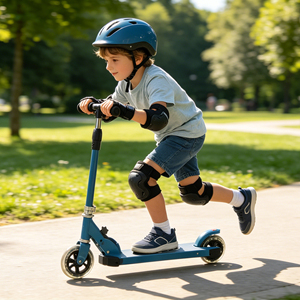 Monopattino Blu Regolabile per Bambini con Ruote Ammortizzate Resistenti, Pieghevole per Bambini Piccoli - Product Image 1