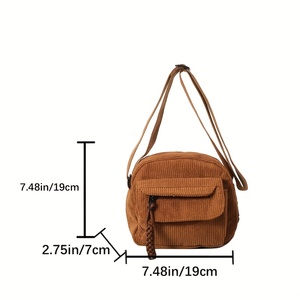 <strong>Popular</strong> Corduroy Solid Color Single Shoulder Crossbody Soft Durable Female Cloth Shoulder <strong>Bag</strong> <strong>Phone</strong> Storage <strong>Bag</strong> - Product Image 2