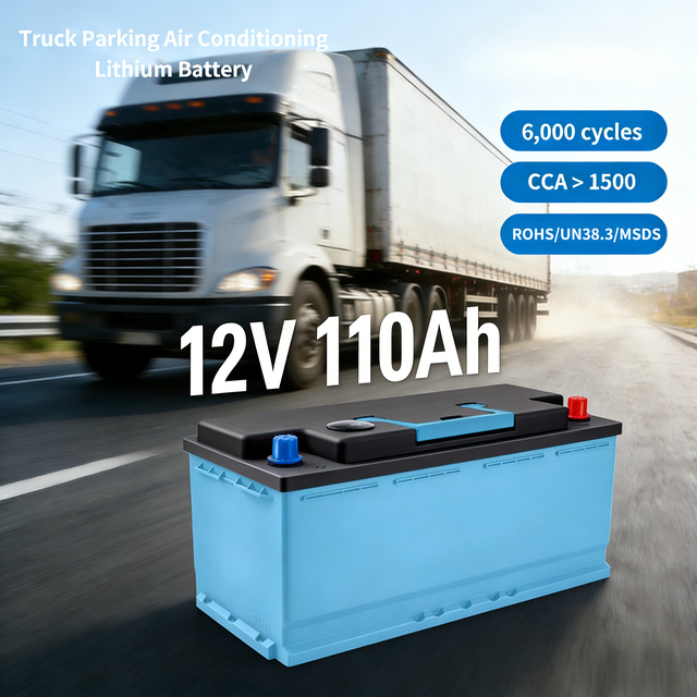12.8V 110Ah LiFePO4 Battery Truck Start RV Air Conditioning Solar Energy Storage 1500CCA IP67 4000-Cycle for Light Duty Truck