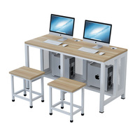 Bureaux de salle de classe de l'école primaire secondaire Bureaux de salle informatique Tables doubles pour étudiants Chaises confortables pour la classe de formation Bureau de l'école