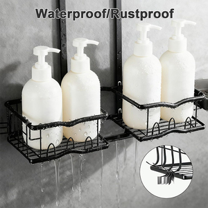 Cestello portaoggetti rettangolare regolabile antiruggine da appendere sopra la doccia per bagno - Product Image 4
