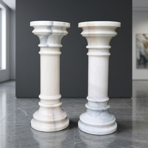Colonnes et piliers en marbre blanc les plus vendus sculptés à la main Temple classique décor à la maison taille personnalisable sculptures en pierre naturelle - Product Image 3