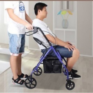 Chariot de courses portable à quatre roues avec freins, pliable pour les personnes âgées, usage domestique, 4 roues en PU, panier amovible - Product Image 3