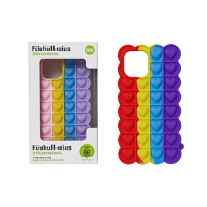 Coque de téléphone Caser Pop Bubble en silicone, design cœur, antichoc, pour Iphone 11Pro 14Plus A32 A02S XR, emballée en détail - Product Image 1