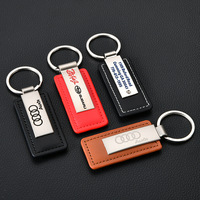 Individueller Markenlogo-Namen Auto-Leder-Schlüsselanhänger Metall PU Maßgefertigter Schwarzer Leder-Schlüsselanhänger Souvenir Werbe-Leder-Schlüsselanhänger