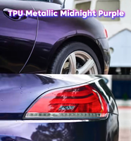 1.52 X 15m Thermoplastic Polyurethane (TPU) Anti Gores Pembungkus Mobil TPU Ungu Romantis Satin Midnight Glow Purple