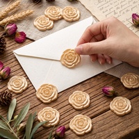 Cire à cacheter autocollante 3D effet laque rose rétro, qualité supérieure, pour invitations de mariage, boîtes cadeaux, décoration DIY