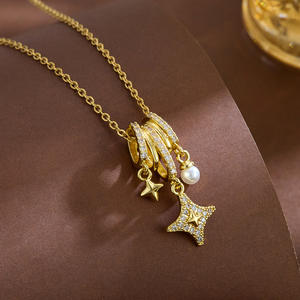 Hot Selling Trendy DIY Brass 18K Gold Plated Star <strong>Owl</strong> Life Tree Cross Flower Zircon Charms Pendant <strong>Necklace</strong> for Women Gift - Product Image 1