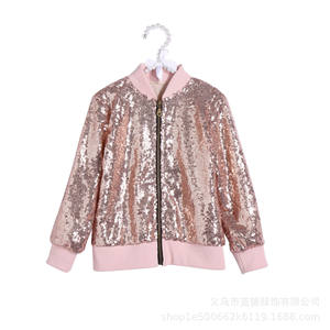 Filles manteaux Filles Sequin Veste Enfants Bomber À Manches Longues Zip Up Sparkle Vêtements Danse Outfit <span class=keywords><strong>Rockstar</strong></span> Costume avec Poches - Product Image 2
