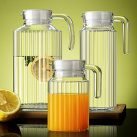 Pichet à Eau Froide Épais Moderne en Verre Transparent avec Couvercle, Idéal pour Thé ou Jus