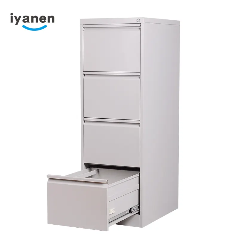 Офисный белый шкаф IYANEN для хранения файлов формата A4 FC, вертикальный, с 4 выдвижными ящиками, металлический шкаф, стальной шкаф для хранения документов