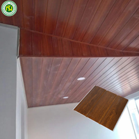 Material De Construcción Panel De Revestimiento De Pared Paneles De Hojas De Madera Pvc Cuadrado Contemporáneo Apartamento PVC Techos De Plástico En Guangzhou
