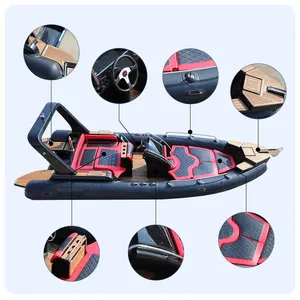 New Arrival CE 7m 23.3ft Luxury RIB Hypalon Inflatable Fishing Rowing Boat With 200HP Engine Rib Boat Inflatable For Ocear Water