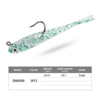 Leurre de pêche à queue en T avec hameçon en plomb, 7cm, 5g