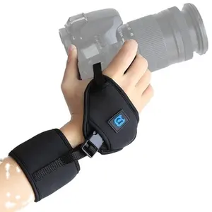 Pegangan tangan Neoprene lembut murah tali kamera Digital pergelangan tangan dengan pelat plastik sekrup 1/4 inci untuk kamera SLR / DSLR