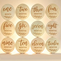 Plaque de jalons de développement pour bébé, ronde en bois, accessoire photo pour le bienvenue du nouveau-né, panneau commémoratif