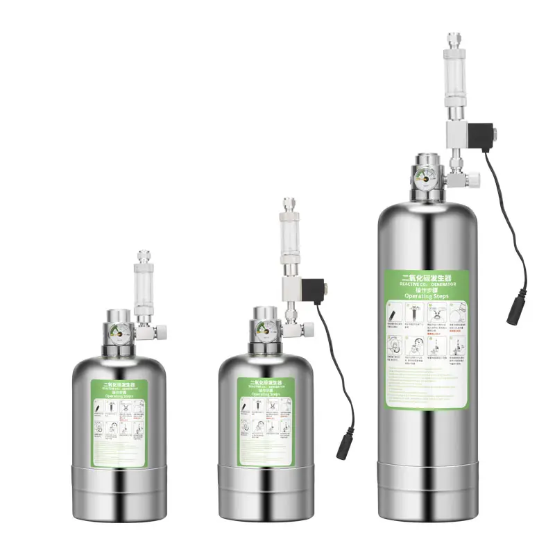 WYIN ZRDR Kit de système générateur de CO2 CO2 générateur de cylindre en acier inoxydable CO2 304 accessoires d'aquarium système d'alimentation en dioxyde de carbone