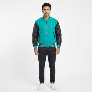 Custom High Quality Vintage Style Mens Varsity Jacket Coated <b>Camouflage</b> Soft Breathable Cotton Winter Front Wholesale College - Product Image 1