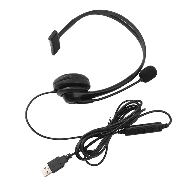 Factory Price Stereo Superior Quality Sound Headphones USB Plug Telephone Call Microphone Monaural Headsets Active Noise