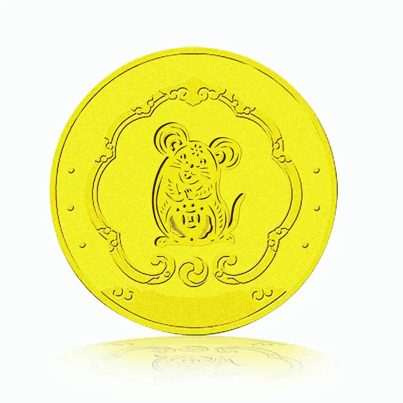 2020 nuevo diseño Zodiaco rata de 1 oz 999 puro oro australiano recuerdo colgante de moneda real monedas de oro 24k puro