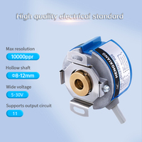 HENGXIANG Codeur Rotatif Optique Incremental K48 10000PPR 4/8 Pôles ABZUVW Phase, Trou de 8mm, IP50, DC5V/12-24V, pour Servomoteur d'Ascenseur