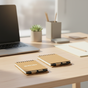 Cuaderno Espiral Reciclado con Tapa Abatible y Logotipo Personalizado, Juego de Bolígrafos, Regalo al por Mayor, Diario de Escritura Personalizado, Bloc de Notas Ecológico - Product Image 2