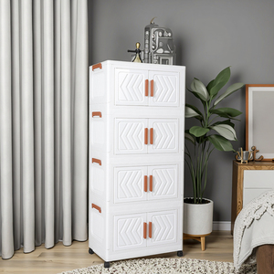 Armoire d'Angle Pliable ShenYu 40 Pouces pour Chambre, Meuble <span class=keywords><strong>de</strong></span> <span class=keywords><strong>Rangement</strong></span> avec Boîtes Rectangulaires en Plastique pour Organisation - Product Image 1