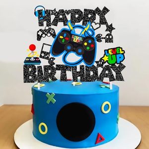 1 Adorno para Pastel <span class=keywords><strong>de</strong></span> <span class=keywords><strong>Feliz</strong></span> <span class=keywords><strong>Cumpleaños</strong></span> con Diseño <span class=keywords><strong>de</strong></span> Videojuego, Decoración Brillante para Pastel, para Baby Shower, Niños y Niñas, Artículos para Fiestas <span class=keywords><strong>de</strong></span> <span class=keywords><strong>Cumpleaños</strong></span>, Color Negro - Product Image 6