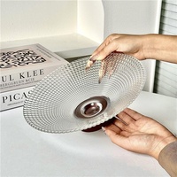 Creatieve minimalistische ronde fruitschaal van glas, kristalhelder, modern, voor thuis, woonkamer, salontafel, snack schaal