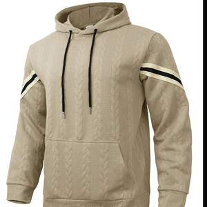 Sweat à capuche pour homme, nouveau motif jacquard, lourd, chaud, personnalisable, tendance, pour les sports de plein air - Product Image 1