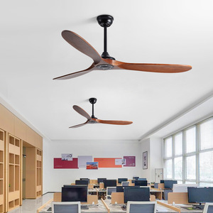 <b>Ceiling</b> <b>Fan</b> With <b>Remote</b> <b>Control</b> Dc Motor Solid Wood Blades For Living Room And Study - Product Image 1