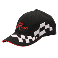 Custom katoen borduren logo cap man racing zwarte baseball cap