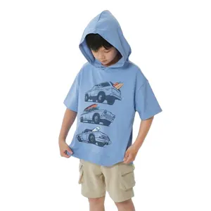 Neu Ankommen Hochwertige Kinder Baumwolle T-Shirt Benutzer definiertes Logo Weiche bequeme 100% Baumwolle Kurzarm Kinder Hoodies für Jungen