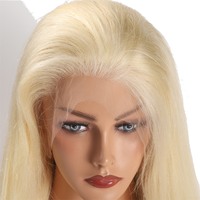 Perruque en Cheveux Humains Vierges en Promotion, Couleur Blonde 613, Lisse Soie, Perruque Frontale HD Transparente 13x4 Sans Colle, Pré-coupée avec Ligne de Cheveux Naturelle
