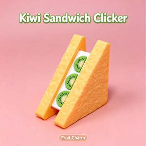 FUSEJOYSimulation Mini Juguete de Comida en Forma de Sándwich, Botón Decorativo de Presión, Llavero Antiestrés, Juguete de Ventilación Impreso en 3D - Product Image 5