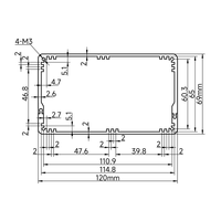 Boîtier métallique JLCMC Split 120mm*69mm en aluminium extrudé sur mesure pour alimentations, batteries et équipements