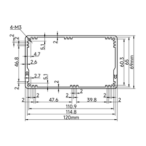JLCMC Split 120mm*69mm Metal Housing Custom Extruded Aluminum <strong>PCB</strong> Enclosure for Power Supply Batteries and <strong>Equipments</strong> - Product Image 5