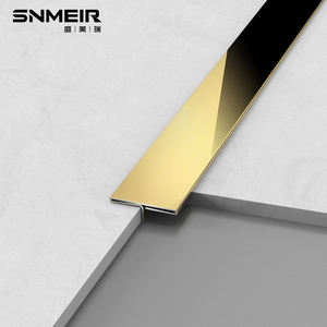 Ayna yüzey işleme ile oturma odası altın Metal için Modern paslanmaz çelik t-şekil kiremit Trim - Product Image 4