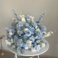 M-FB18 Magnifique Boule de Fleurs Artificielle en Soie Rose et Blanche de 50 cm pour Décoration de Centre de Table de Mariage