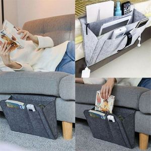 Convenient <b>Bed</b> <b>Sofa</b> Bedside Storage Organizer Hanging Desk Felt Pocket for Magazine Remotes Phone - Product Image 6
