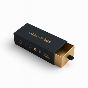 Tùy Chỉnh Cứng Nhắc Các Tông Ngăn Kéo Bao Bì Hộp In Logo Có Thể Tái Chế Trượt Hộp Giấy Với Lá Vàng Và Bọt Chèn Mẫu Miễn Phí - Product Image 1