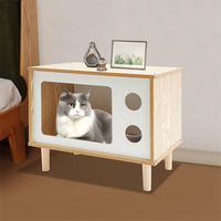 Multifunktionales Modernes Holz-Katzenbett mit Stabilem und Robustem Gestell für Katzen und Hunde Haustiermöbel