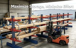 Steel Cantilever Rack Single Sided <b>Adjustable</b> Hot-Dip Galvanized for Wood Storage - Product Image 6