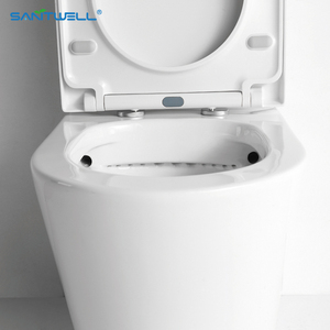 Casserole en deux pièces sans rebord pour appareils sanitaires, double chasse d'eau, couleur blanche, émaillée, facile à nettoyer, fermeture, fabrication de toilettes couplées - Product Image 3