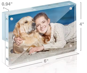 5x7 Inch <strong>Clear</strong> Magnetic Photo <strong>Frame</strong> Magnets Frameless Tabletop Acrylic <strong>Picture</strong> <strong>Frames</strong> With Stand for Desktop Display - Product Image 4