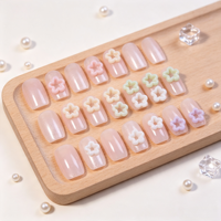 Accessoires pour ongles Macaron Hollow Star, petits charms en résine en forme d'étoile, décorations florales aux couleurs pastel pour salon de manucure