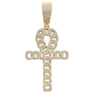 High End VVS Moissanite Diamond Chapado en oro 925 Sterling Silver Hip Hop Ankh Colgante Lujo Iced Out Joyería de moda de la India - Product Image 1