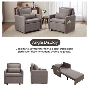 Fauteuil convertible réglable 3-en-1, canapé-lit long escamotable, canapé simple <span class=keywords><strong>pour</strong></span> appartement, dortoir, université - Product Image 5