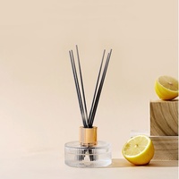 Bouteille en verre vide personnalisée, écologique, ronde, à rayures verticales, 100 ml, pour diffuseur de parfum à bâtonnets, avec bouchon à vis